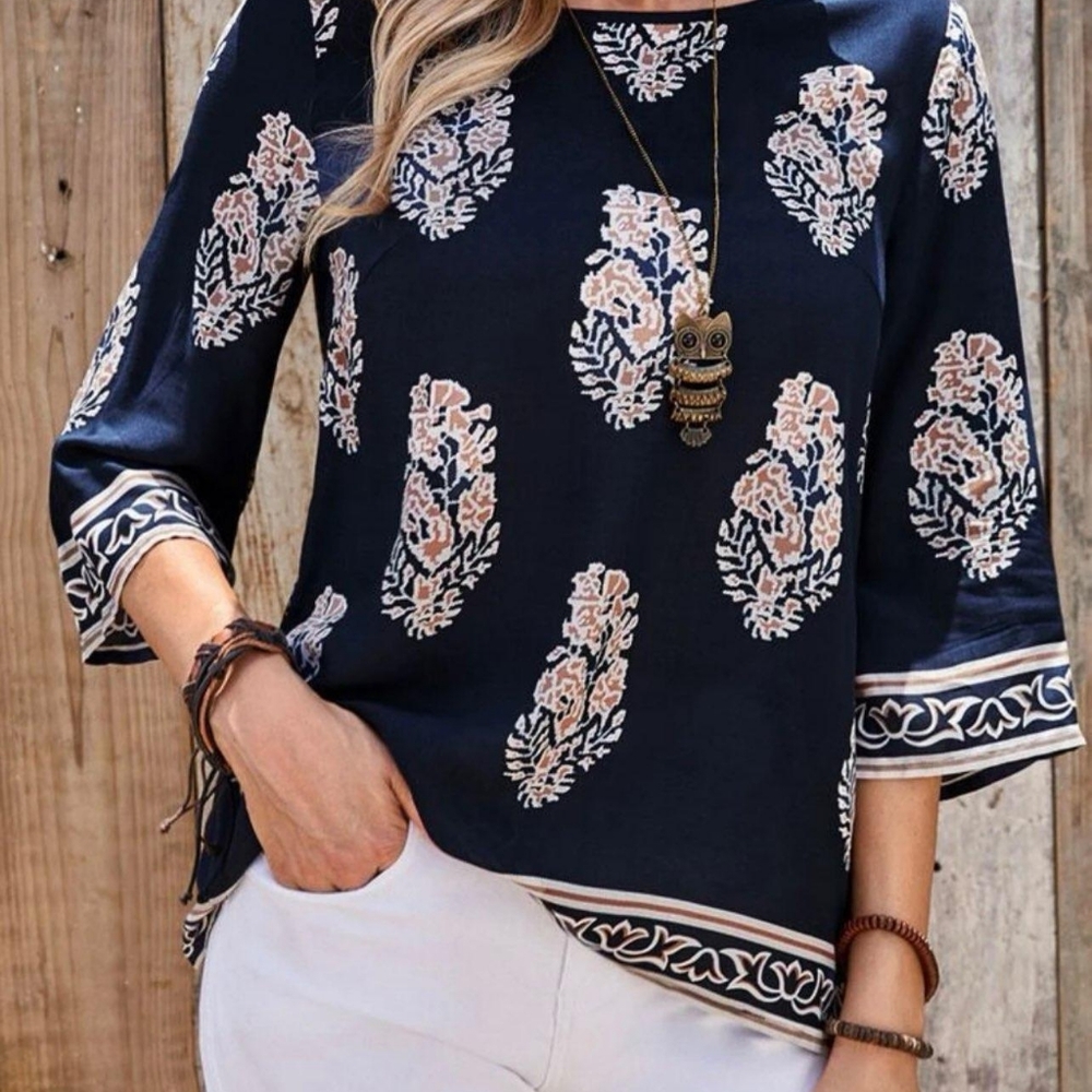 Blue beige prints